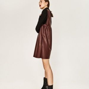 Zara pinafore faux leather dress